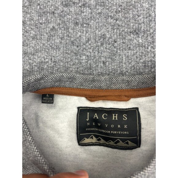 Jachs New York Shirt Men's Large Gray Long Sleeve Crew Heavy Knit Camping - Picture 2 of 7